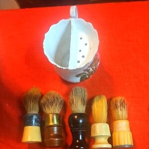 Antique/Vintage Classic Shaving Cup & Brush Set - Multicolor